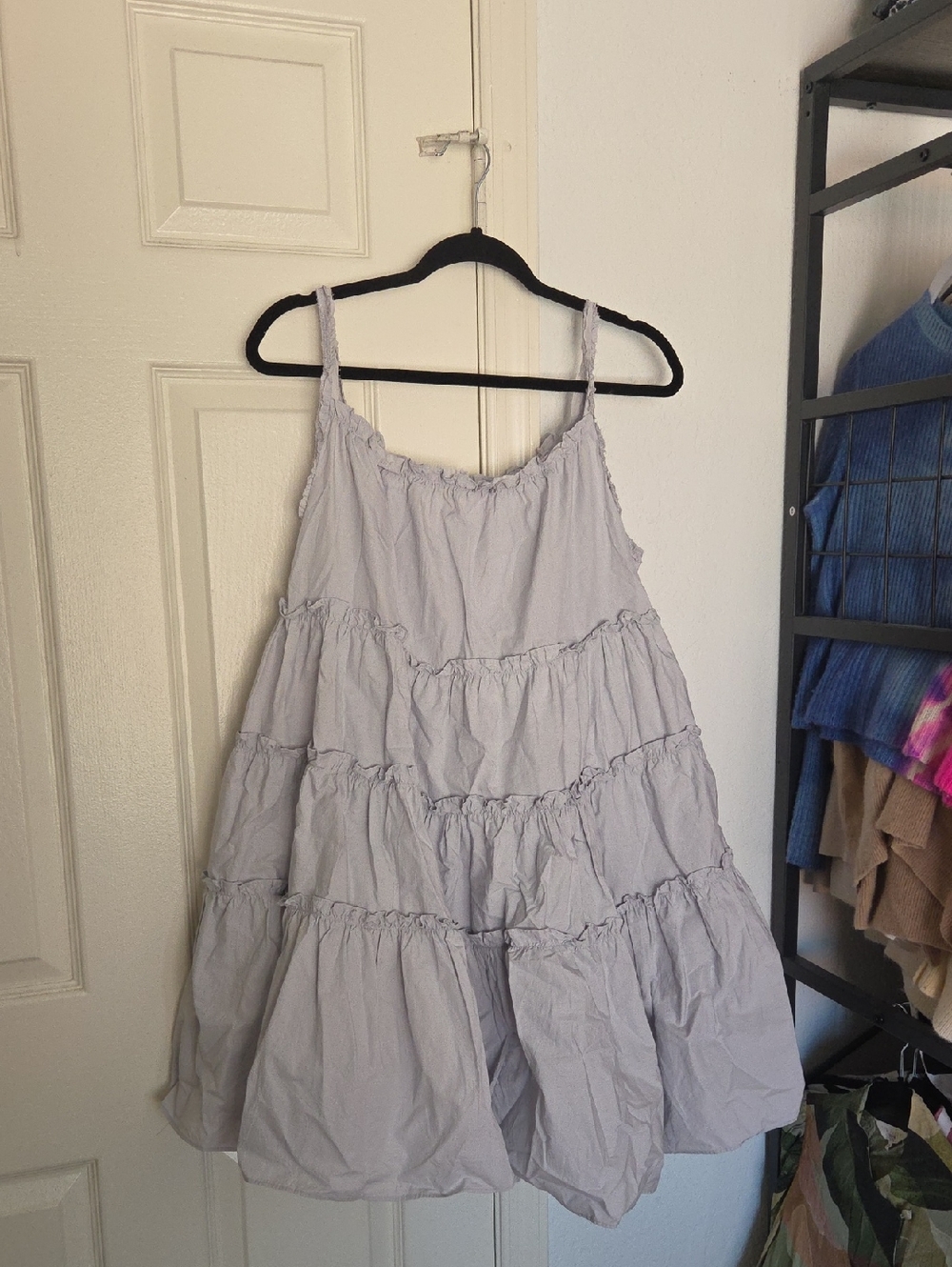 En Saison Light Lavender Tiered Mini Dress